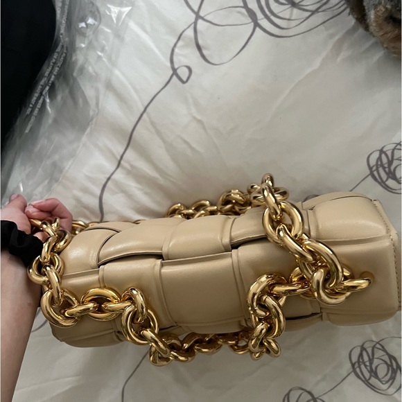 Bottega Veneta Padded Cassette Bag with Chain in Porridge - Picture 9 of 14